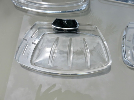 Image 1 of Bathroom set in lucite and chrome-plated brass, "Pangaud Collon" edition, France, 1970s