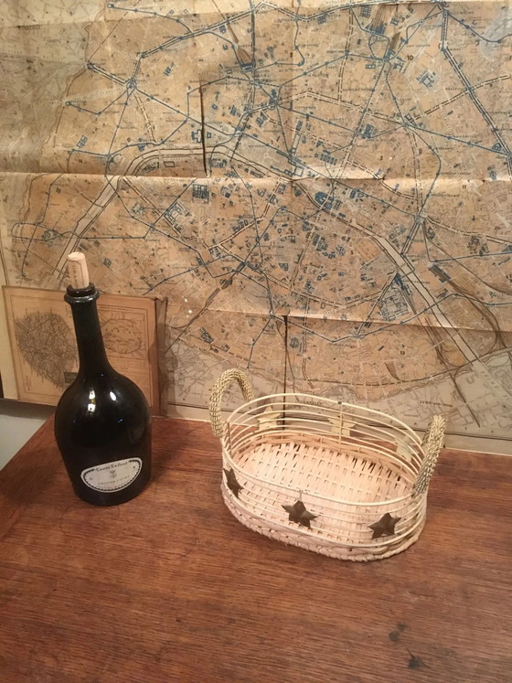 Cesto con manici in metallo e vimini – Stoviglie, Ferro, Vintage (photo 5 of 6)