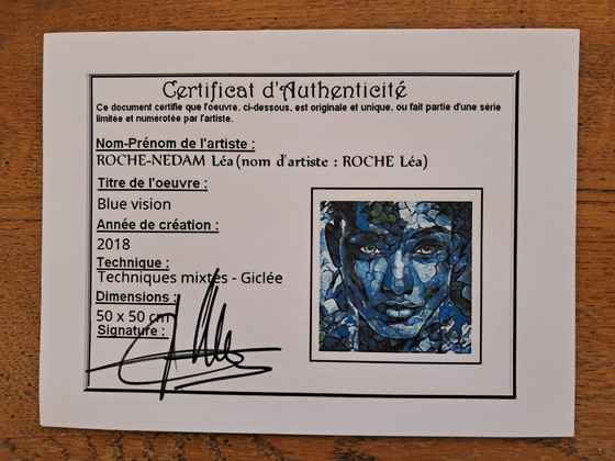 Image 1 of Léa ROCHE - Blue Vision - Digital painting under frame