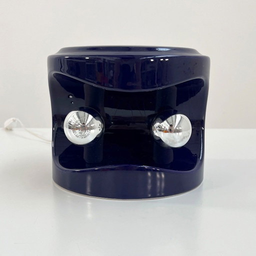 Purple / Night Blue Stacking Ceramic Table Lamp from Perdomello 70 Italy, 1970s