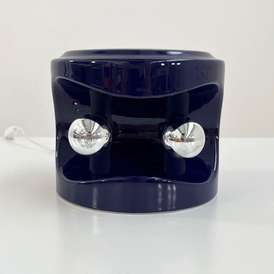 Image 1 of Purple / Night Blue Stacking Ceramic Table Lamp from Perdomello 70 Italy, 1970s