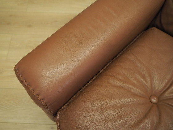 Image 1 of Canapé en cuir marron, Design danois, années 1960, Manufacture : AS Vejen Polstermøbelfabrik