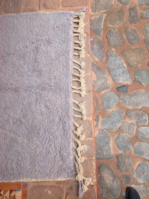 Moroccan Lilac Beni Ourain plush rug 247 x 167 cm 