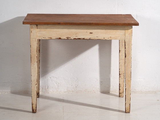 Tavolo in legno massello bianco antico (c.1920) #8, Tavoli da pranzo, Metallo, Rustic (foto 23 di 24)