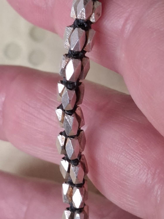 Image 1 of Verstelbare, flexibele armband van sterling zilver, geschikt voor polsen met een omtrek van 21,5 tot 23 cm.
