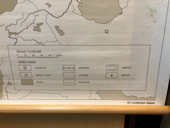 Image 1 of De Landen van Europa Kaart schoolplaat 130 x 100 - dubbelzijdig