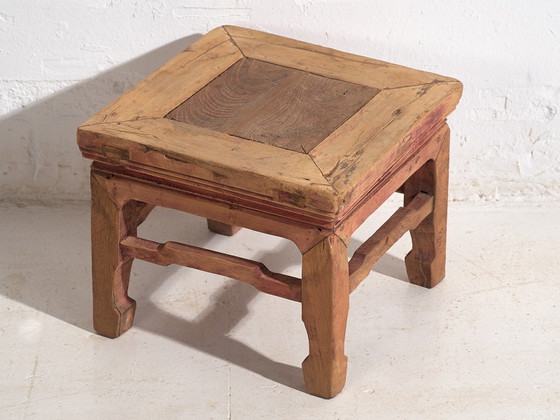 Tavolino basso antico in legno di olmo, Cina, circa 1870, Tavoli da pranzo, Rosso (foto 2 di 8)