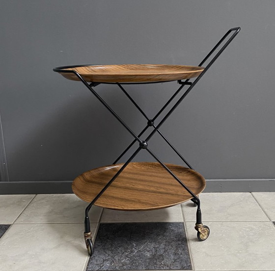 Image 1 of Carrello di servizio pieghevole attribuito a Paul Nagel per Jie Gantofta, Svezia, anni '60.