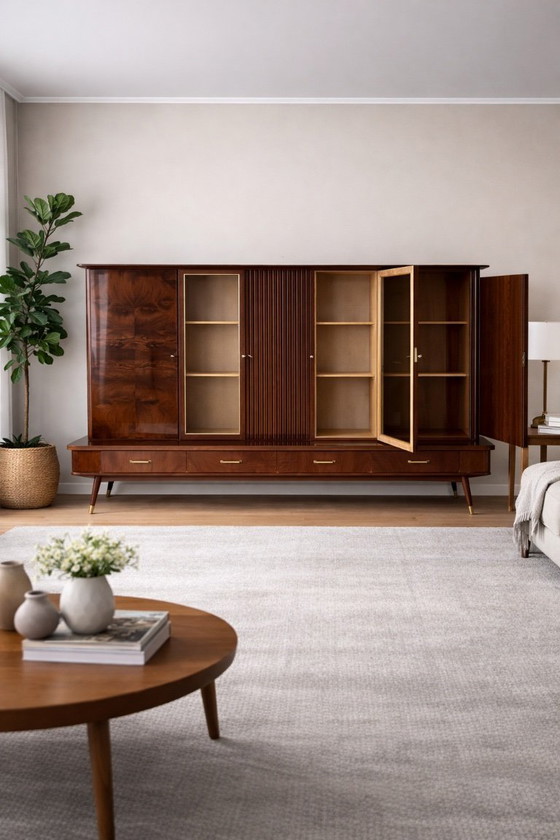 Image 1 of Vetrina espositiva vintage GSL Furniture Factory Serie II n. 97 – Credenza in stile Mid-Century Modern anni '60