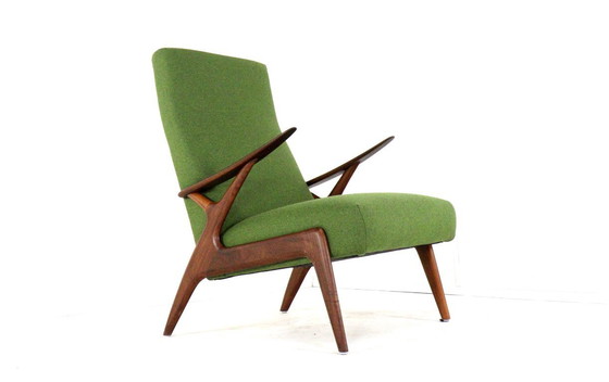 Image 1 of Vintage fauteuil stoel groen gestoffeerd 