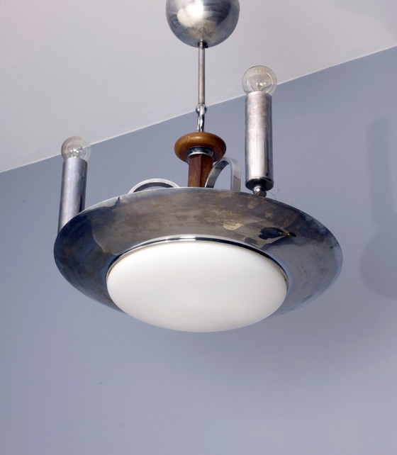 Image 1 of Metalen kroonluchter, jaren 30-40