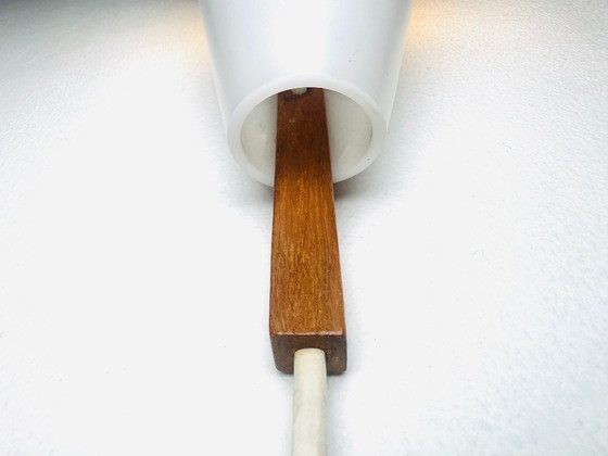 Cone-shaped wall lamp by Hans-Agne Jakobsson for Markaryd, Sweden, 1960s, Wall lights, Wood, Plastic, White (photo 6 of 7)