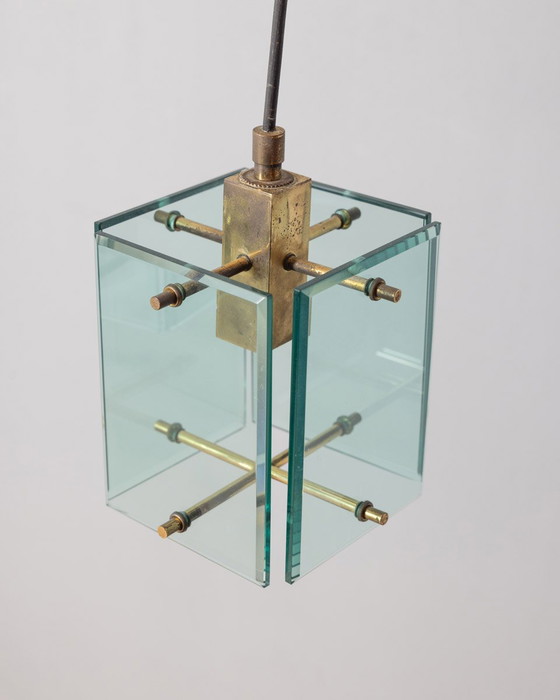 Image 1 of Lampadario in vetro vintage anni '60 progettato dallo Studio Zeroquattro