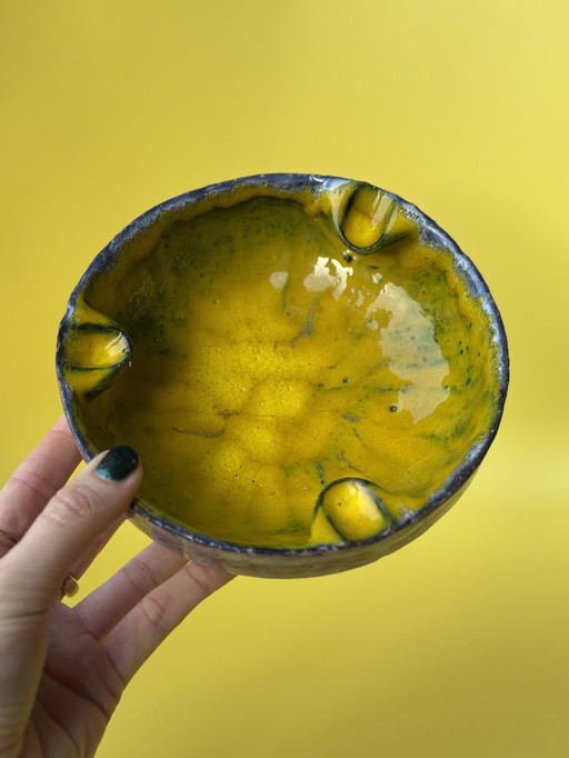 Cuenco/cenicero de cerámica vintage estilo lava gruesa retro años 60/70