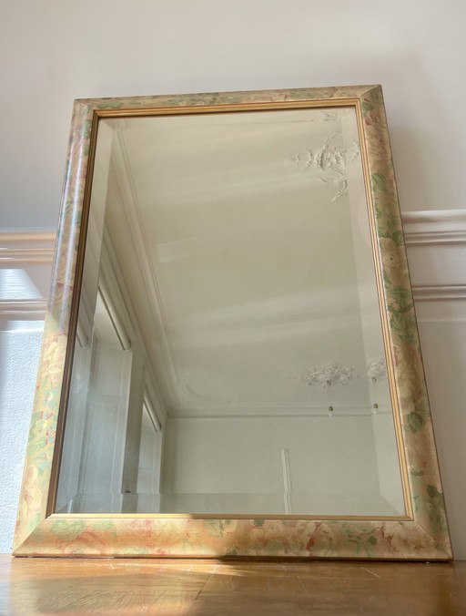 Pink floral mirror