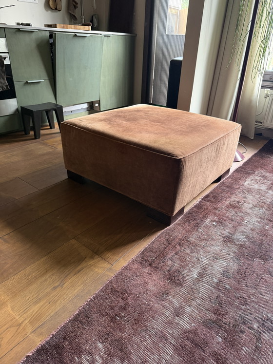 Pouffette vintage Hocker en velours orange – Poufs & repose-pieds, Velvet (photo 5 of 9)