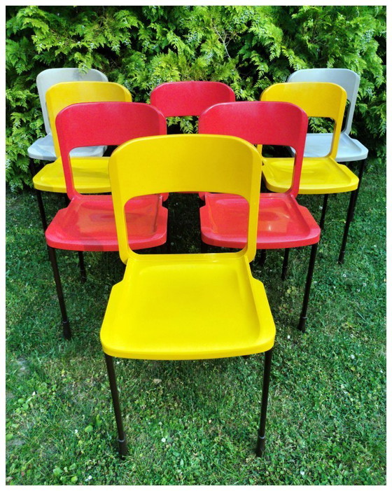Image 1 of Set van 6+2 vintage 1970 space age stoelen