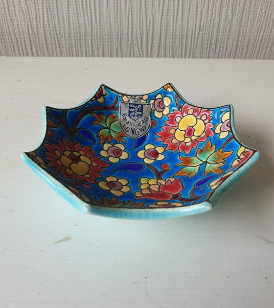 Longwy ciotola a forma di stella / Vide-poche – Émaux de Longwy – Oggetti decorativi, Ceramica (photo 6 of 8)