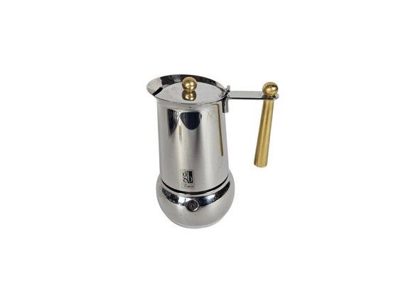 Image 1 of Guido Bergna - Espresso set - Stainless steel 18/10 - chrome - gold-plated - 1980s