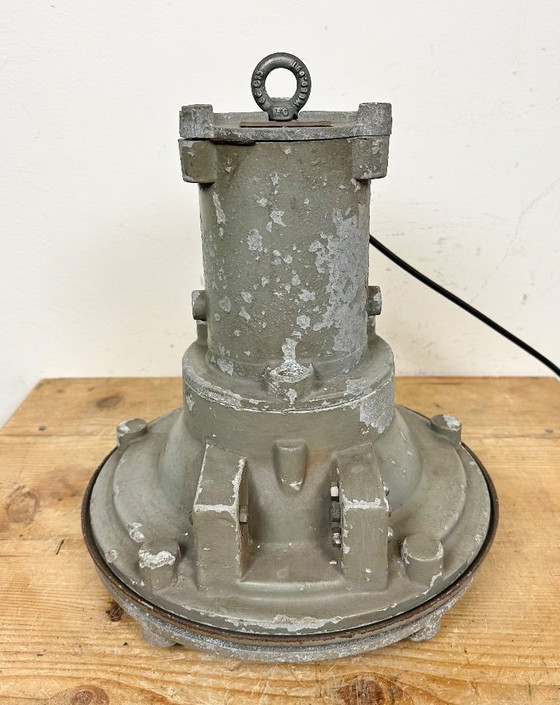 Image 1 of Industrial Grey Cast Aluminium Pendant Light, 1960s