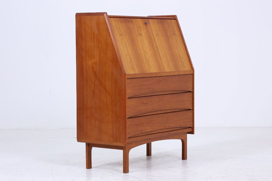 Image 1 of Secrétaire vintage en teck de Bernhard Pedersen & Søn années 60 | Mid Century Bureau Armoire Rétro Bois Rangement #06-13