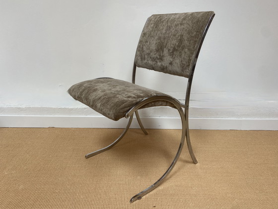 Image 1 of Conjunto de cinco sillas cromadas de Boris Tabacoff para Maison Christophe, circa 1970