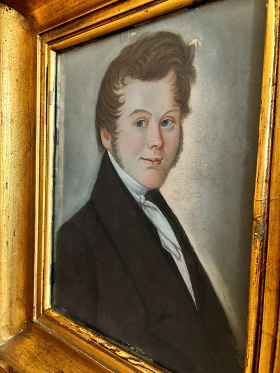 Antiguo Retrato Pastel de un Caballero, c. 1830 – Pinturas y dibujos, Paper (photo 2 of 11)