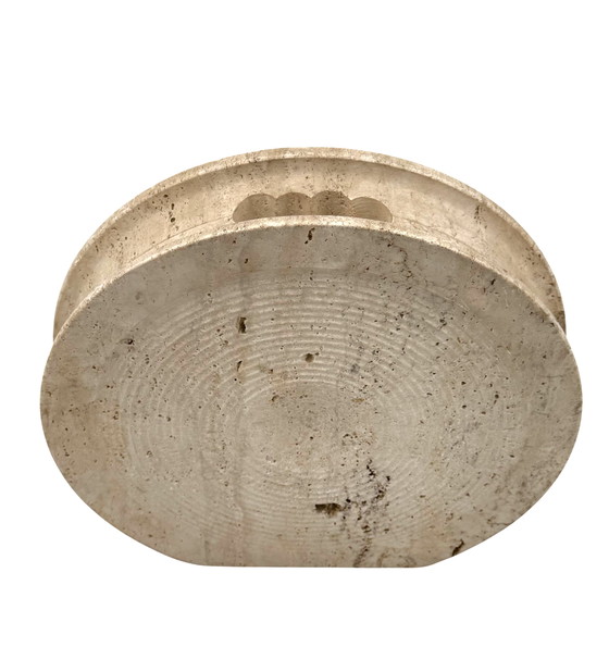 Image 1 of Jarrón solifleur de travertino moderno de mediados de siglo, Cerri Nestore, Italia, 1970