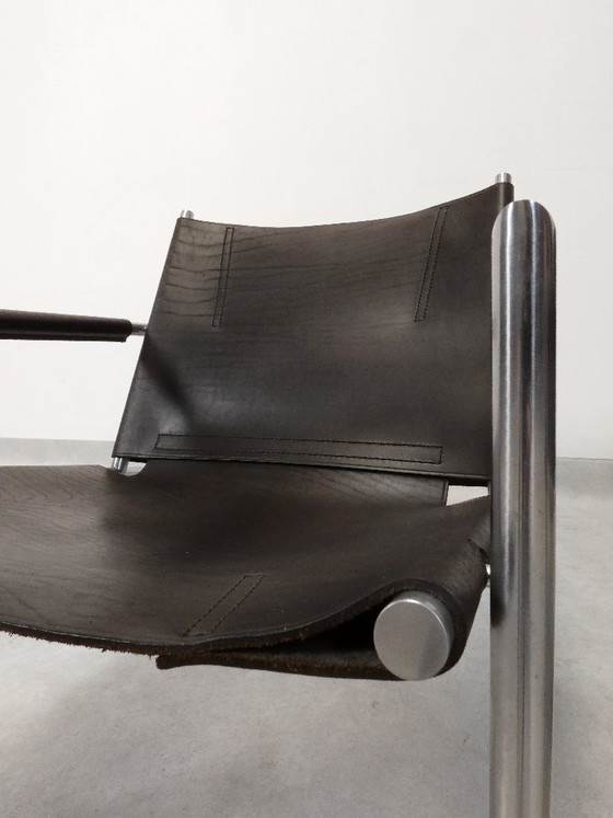 Set SZ 02 Poltrone by Martin Visser - Spectrum, Pelle, Cromo, Nero, Minimalisme (foto 6 di 15)
