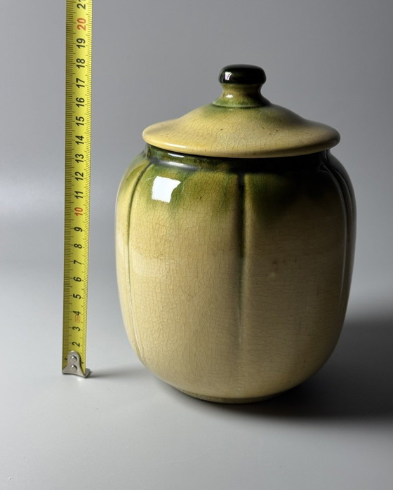Image 1 of Art Deco Covered Tobacco Jar – S.A. des Faïenceries de Thulin, Belgium, circa 1920s–1930s