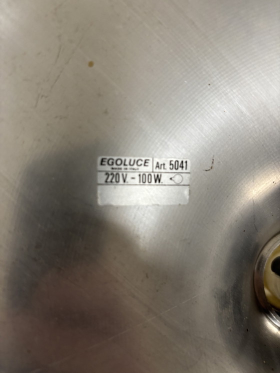 Image 1 of Large Vintage gold space age 60s saucer or disc wall lamp Egoluce Italy