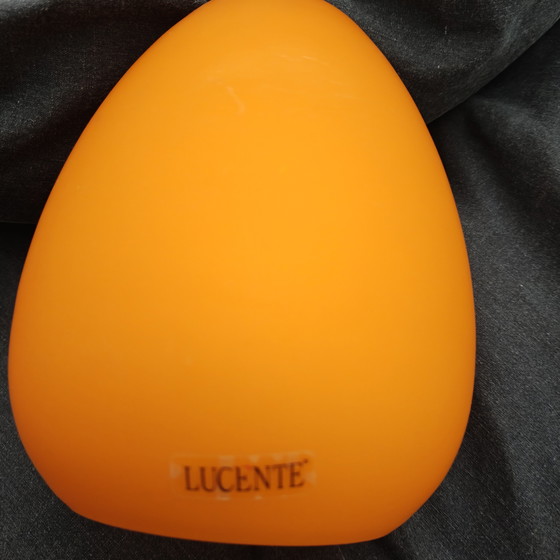 Image 1 of Vintage Lucente Wall Lamp – Italian Space Age Design – Orange Glass – NOS with Tag – 1970s Style Lighting