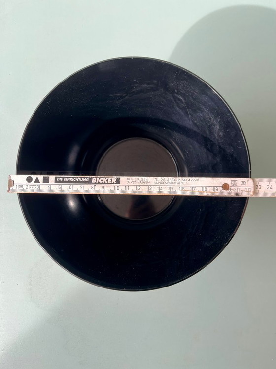 Image 1 of Bol conçu par Henning Koppel pour Torben Ørskov, Danemark, bol en mélamine noire, millésime du milieu du siècle