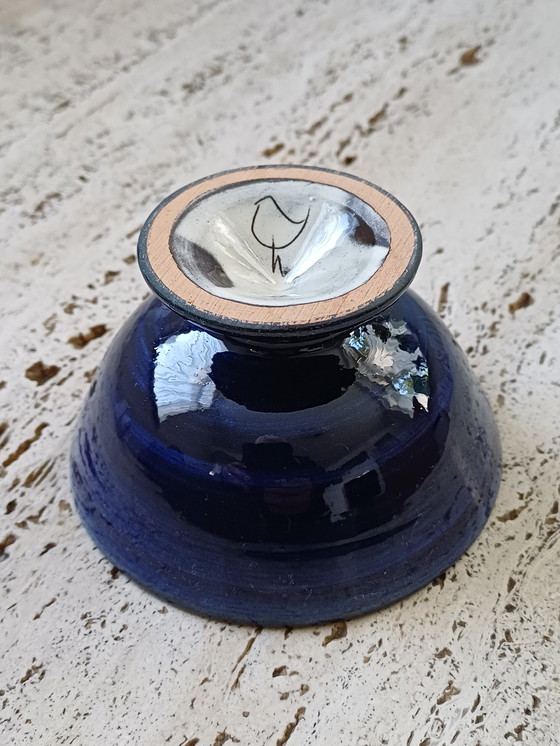 Image 1 of Bol en céramique bleu Jakob Gelzer des années 1960