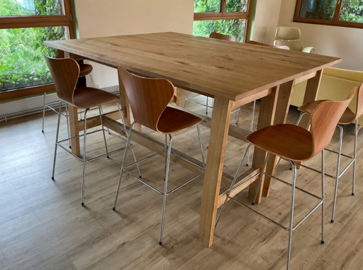 Tavolo alto e15 BASIS – Rovere massello – 200 × 80 cm – Design di David Chipperfield