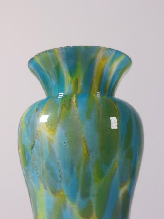 Image 1 of Vintage mid-century overlay glass Murano vase, 1970s