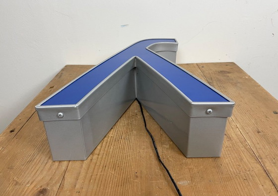 Image 1 of Vintage Blue Illuminated Letter Y, 1980s