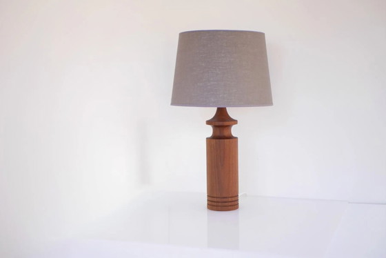 Image 1 of Large mid-century modern Danish teak table lamp