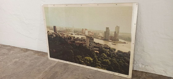 Image 1 of Vintage gesigneerde prent van Rotterdam