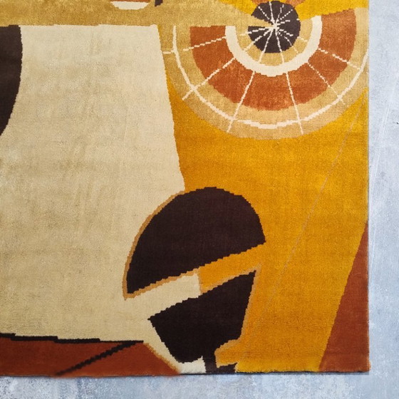 Image 1 of 1950s Constructivist Mechanical Futuristic Rug/Tapestry. Made in France