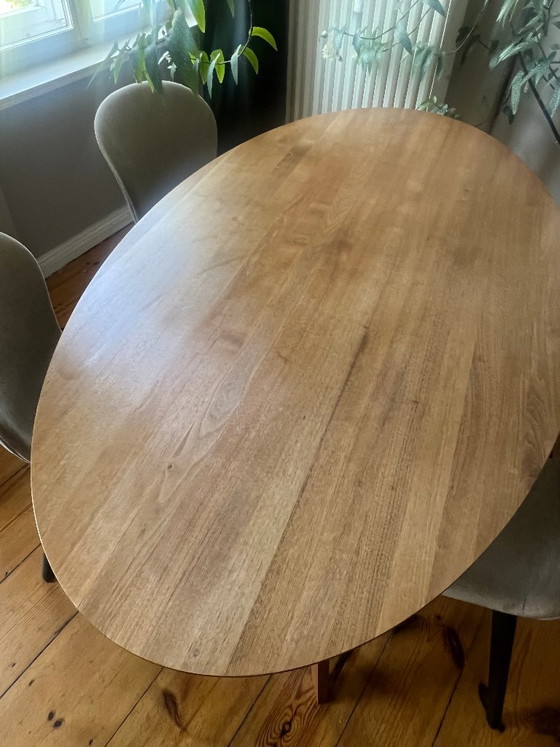 Original ZEITRAUM CENA dining table, oval, 1.80m long. Solid American walnut, naturally oiled. – Wood (photo 5 of 6)