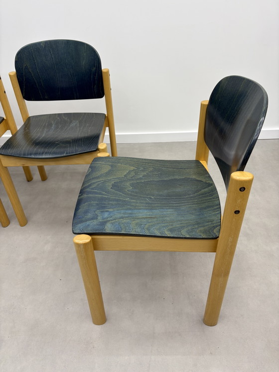 4 x Vintage Kusch & Co Design Stoelen – kusch co, Eetkamerstoelen, Wood (photo 9 of 15)