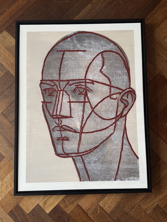 Image 1 of Duo d'œuvres d'art en techniques mixtes « Têtes monumentales » – LOFTLEVI (2003) – Iconique