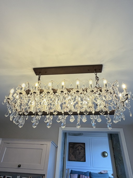 Timothy Oulton Kristallen Rechthoekige Kroonluchter – 125cm / 24 Licht