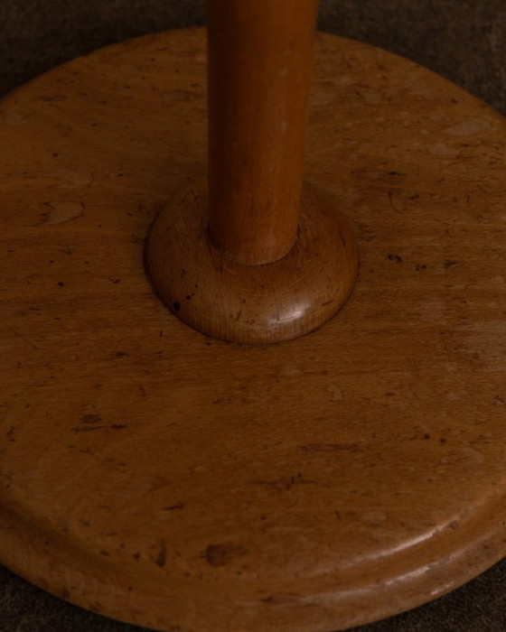 Image 1 of Lampadaire scandinave vintage en pin avec abat-jour en tissu