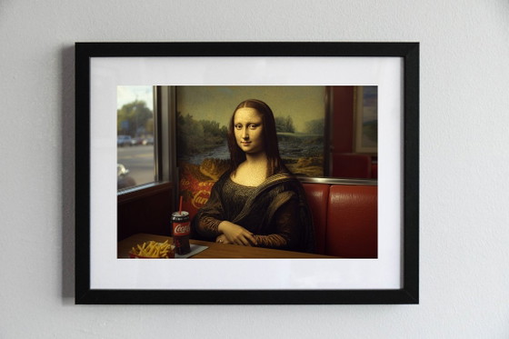 Image 1 of Photo imprimée et encadrée / cadre décoration / Série limitée / Signée / Mona Lisa revistée / Leonard de Vinci