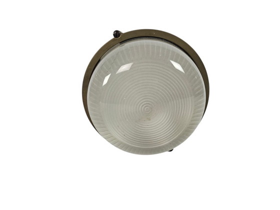 Image 1 of Ship's lamp - Bullseye lamp - brass - glass - wall lamp - solid - 80s