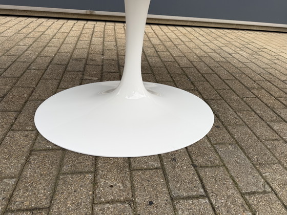 Image 1 of Original oval Knoll Tulip dining table (244cm) Carrara marble