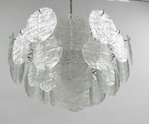 Ice glass chandelier/ceiling lamp by Kalmar/Franken, model: 3424, 1960s.