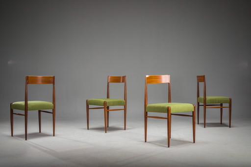 Ensemble de chaises de salle à manger en teck de Lübke, 1960, Ensemble de 4